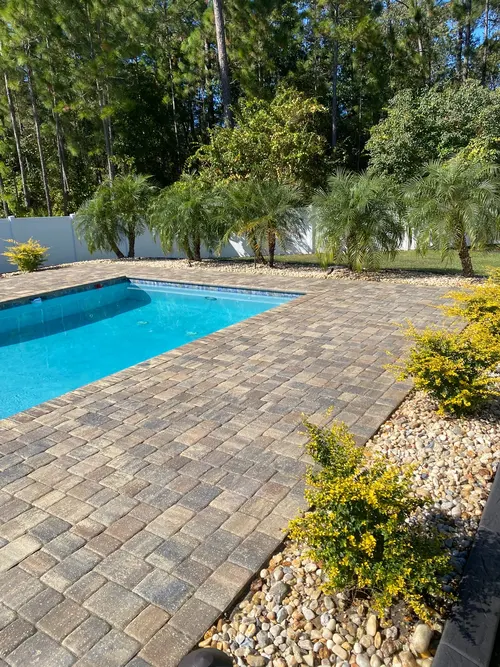 Sealed driveway and entry pavers in Julington Creek