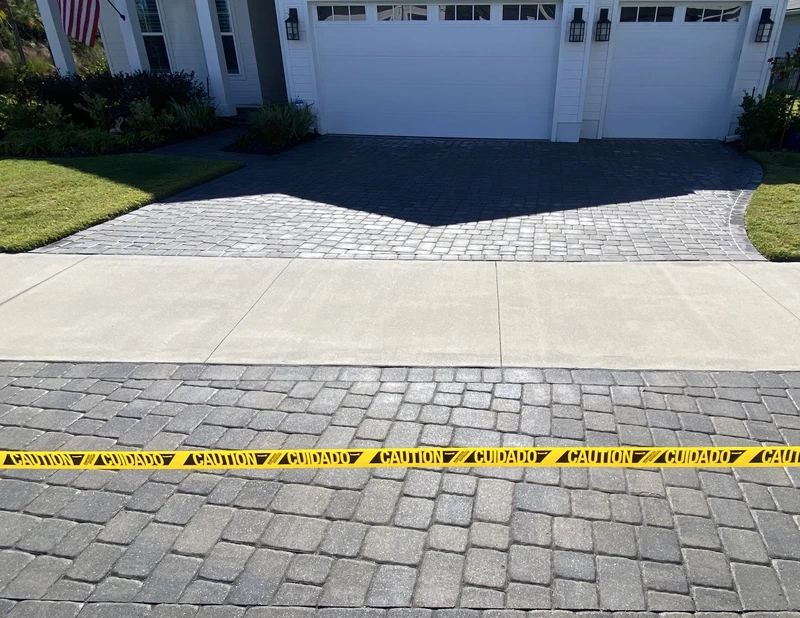 Palencia driveway pavers restored and sealed