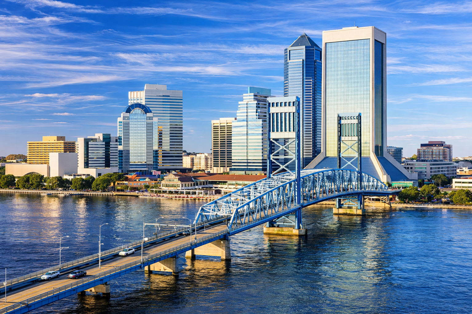 Jacksonville skyline in Duval County