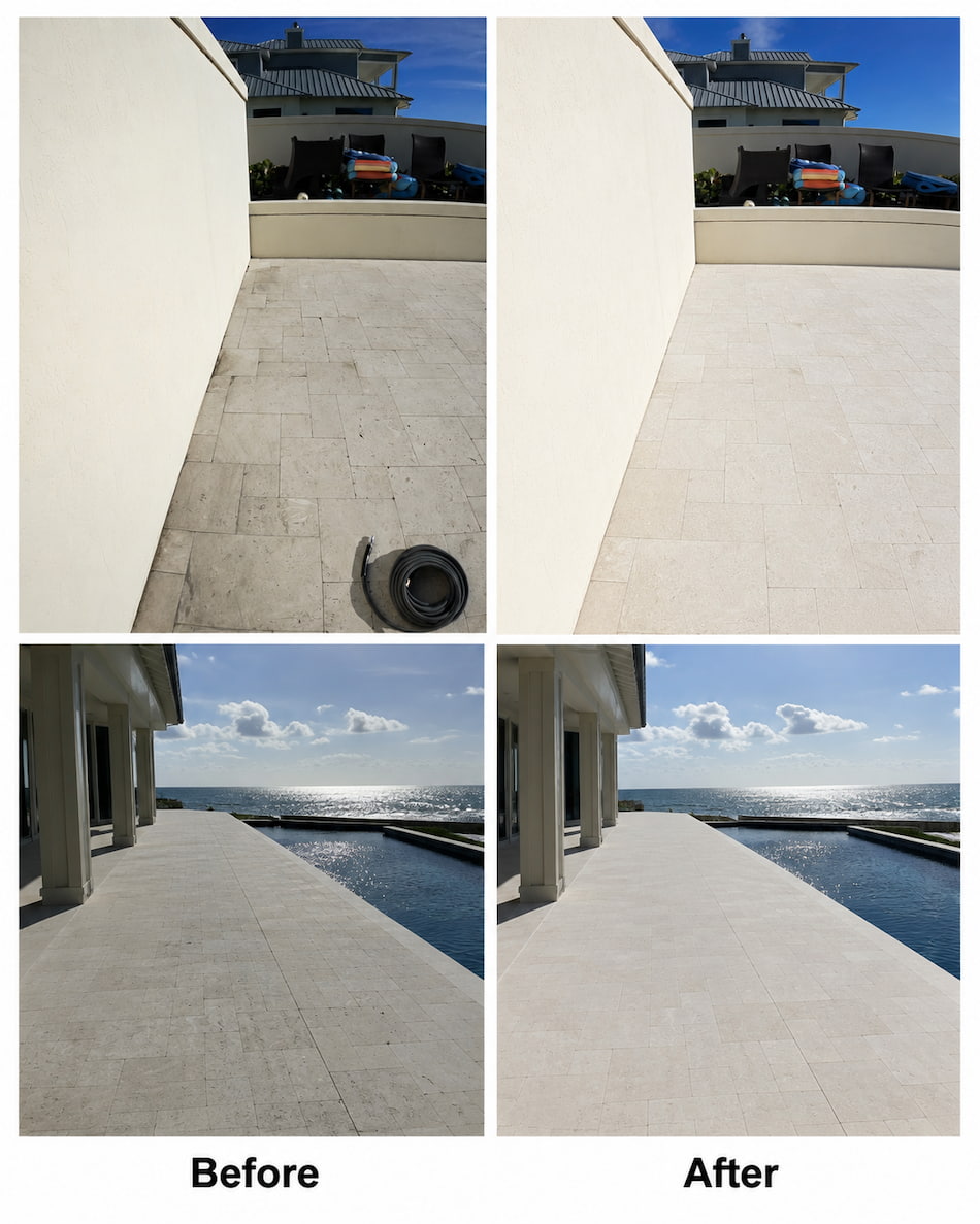 Ponte Vedra travertine sealing project
